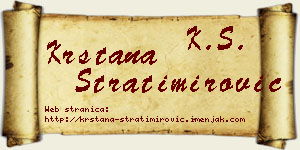Krstana Stratimirović vizit kartica